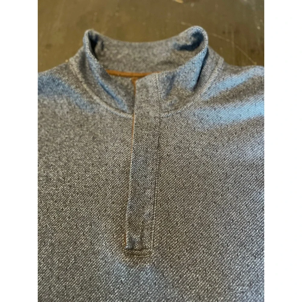 Mens Gray Quarter Zip‎ Pullover Sweater with Elbow Patches